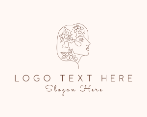 Botanical - Botanical Lady Face logo design