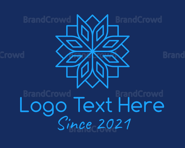 Blue Minimalist Snowflake Logo