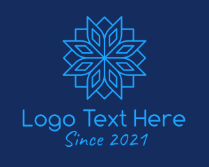 Frozen - Blue Minimalist Snowflake logo design