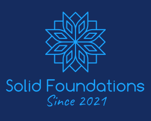 Blue - Blue Minimalist Snowflake logo design