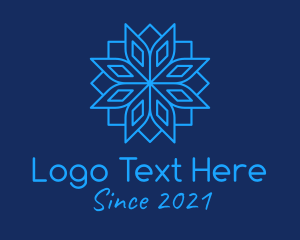 Snowflake - Blue Minimalist Snowflake logo design