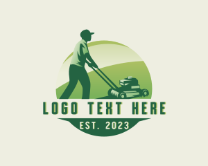 Lawn Mower Gardener Logo