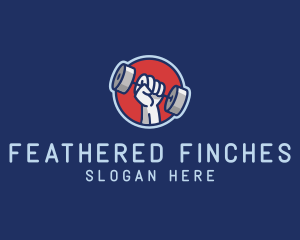 Dumbbell Hand Gym logo design