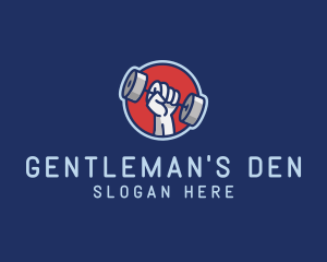 Dumbbell Hand Gym logo design