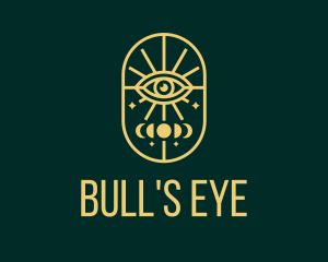 Gold Lunar Eye Line logo design