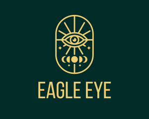 Gold Lunar Eye Line logo design