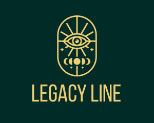 Gold Lunar Eye Line logo design