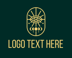 Fortune - Gold Lunar Eye Line logo design