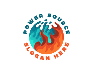 Fuel - Water Fire Thermal Fuel logo design