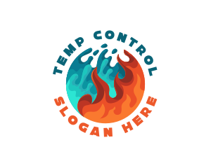 Thermostat - Water Fire Thermal Fuel logo design