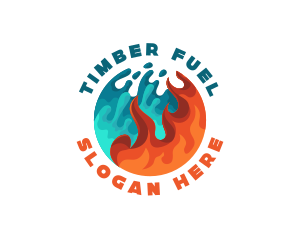 Water Fire Thermal Fuel logo design