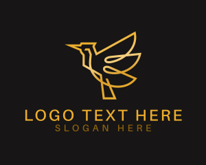 Exclusive - Golden Bird Wing logo design