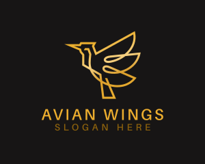 Golden Bird Wing logo design