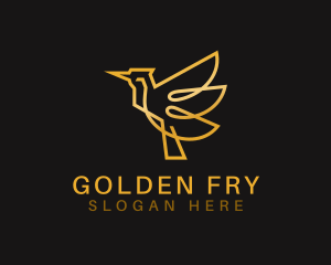 Golden Bird Wing logo design