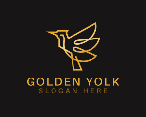 Golden Bird Wing logo design