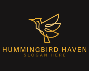 Golden Bird Wing logo design