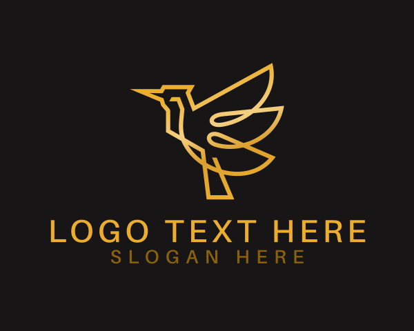 High End - Golden Bird Wing logo design