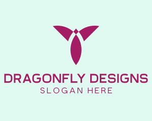 Abstract Dragonfly Symbol logo design