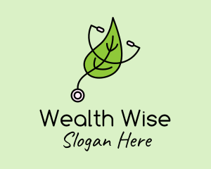 Herbal Medicine - Medical Leaf Stethoscope logo design