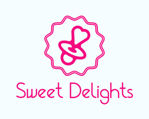 Pink Heart Pacifier logo design