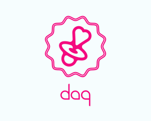 Nursery - Pink Heart Pacifier logo design