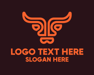 Tribal - Orange Bull Head Steakhouse logo design