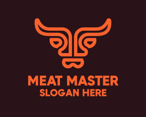 Orange Bull Head Steakhouse logo design