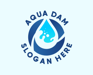 Dam - Fresh Water Droplet logo design