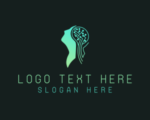 Cyberspace - Brain Technology Software App logo design
