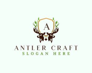  Deer Antler Shield logo design