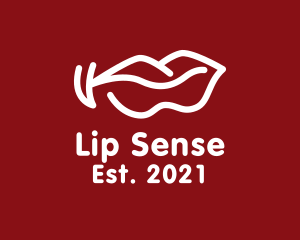 Wavy Lip Outline logo design