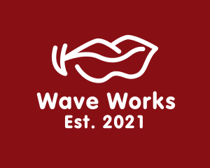 Wavy Lip Outline logo design