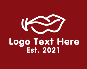 Pout - Wavy Lip Outline logo design
