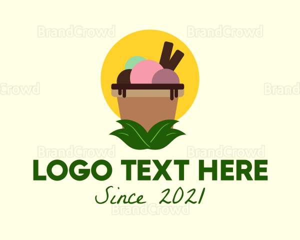 Healthy Ice Cream Sundae Logo