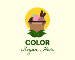 Healthy Ice Cream Sundae Logo