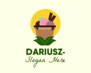 Healthy Ice Cream Sundae Logo