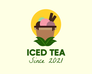 Healthy Ice Cream Sundae logo design