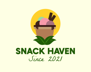 Healthy Ice Cream Sundae logo design