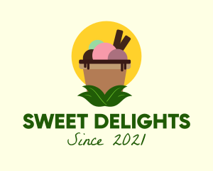 Healthy Ice Cream Sundae logo design