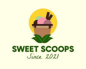 Healthy Ice Cream Sundae logo design