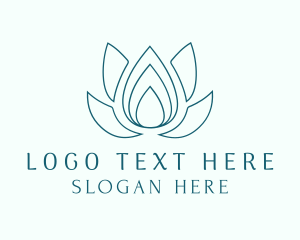 Spa - Lotus Essence Droplet logo design