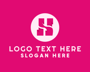Fashion - Pink Letter H logo design
