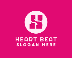 Pink Letter H logo design