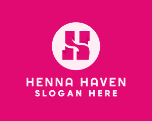 Pink Letter H logo design