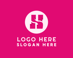 Makeup - Pink Letter H logo design