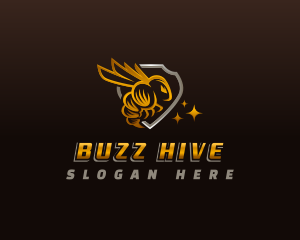 Bee Shield Hornet logo design