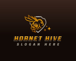 Bee Shield Hornet logo design