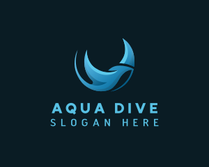 Marine Stingray Aqua logo design