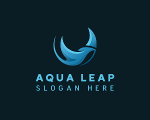 Marine Stingray Aqua logo design