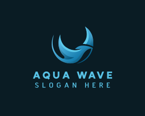 Marine Stingray Aqua logo design